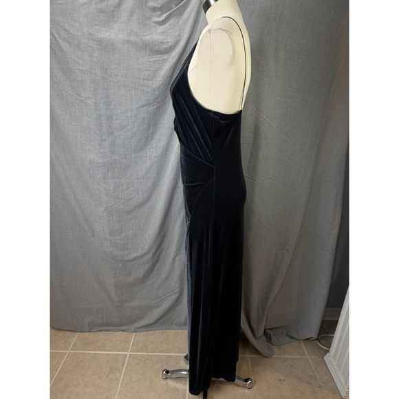 Intimately Free People Slate Blue Velvet Slip Gown L Bias Cut - Picture 9 of 16